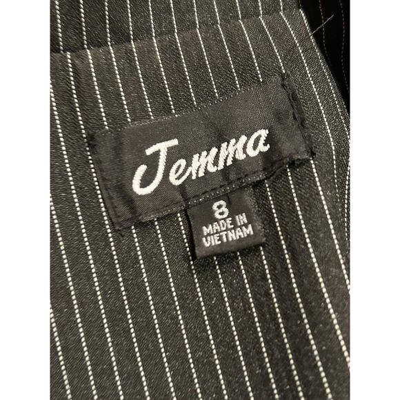 Vintage Y2K Pinstripe Tiered Ruffle Blazer Size 8 Office Goth Grunge - Picture 5 of 8